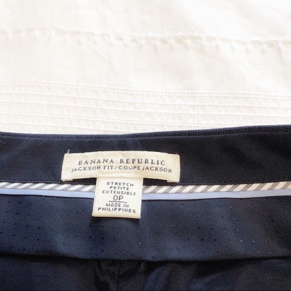 𝅺BANANA REPUBLIC PETITE WOOL BLEND NAVY JACKSON FIT STRAIGHT LEG  TROUSER PANTS - Picture 3 of 9